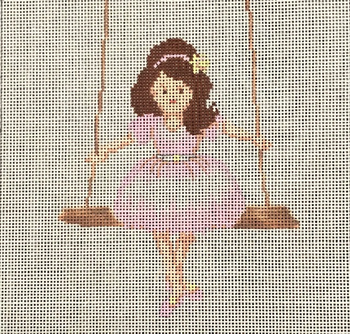 ASIT423	Girl on a Swing 6X6 18 Mesh A Stitch In Time