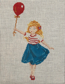ASIT419	Girl With a Red Balloon	6X8	 18 Mesh A Stitch In Time