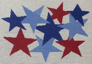 ASIT363	Stars White Background	15X10.5 13 Mesh A Stitch In Time