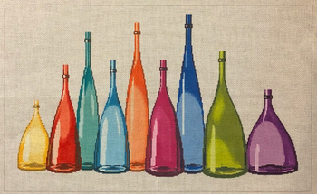 ASIT030 Bottles  With Stitch Guide	11X18	18 Mesh A Stitch In Time
