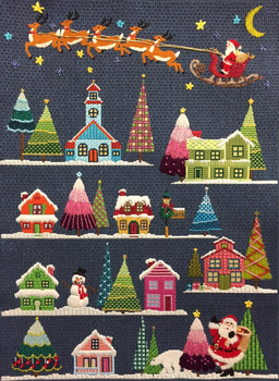 ASIT202 Christmas Village With Stitch Guide 15X20 18 Mesh A Stitch In Time