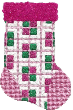 ASIT187	Pink green mini sock	3.5 X 5 18 Mesh A Stitch In Time includes guide