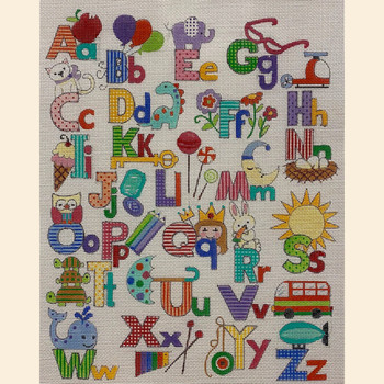 3095 UPPER & LOWER CASE ALPHABET 12 x 15  13 Mesh Alice Peterson Designs