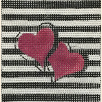 4197 PINK HEARTS ON STRIPES 4x 4 18 Mesh Alice Peterson Designs