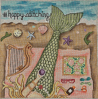 GEP314 #Happy Stitching Mermaid 10 x 10 18 Mesh Gayla Elliott