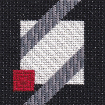 FSD-BWR2 Black & White & Red Allover 2 Finger Step Designs