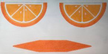 RD 174 Large Orange Wedge 13M 10"x5"x2.5" Rachel Donley Needlepoint Designs 