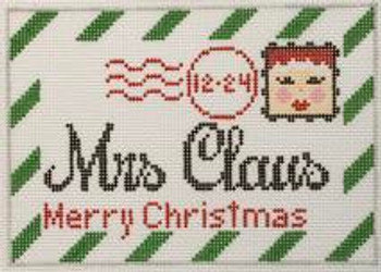 RD 242 Mrs Claus Mini Letter 18M 3.5"x5.5 Rachel Donley Needlepoint Designs