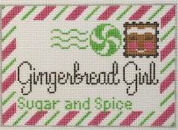 RD 247 Gingerbread Girl Mini Letter 18M 3.5"x5.5" Rachel Donley Needlepoint Designs