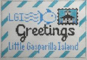 RD 256 Little Gasparilla Island Mini Letter 18M 3.5"x5.5"nRachel Donley Needlepoint Designs