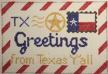 RD 271 Texas Mini Letter 18M 3.5"x5.5" Rachel Donley Needlepoint Designs