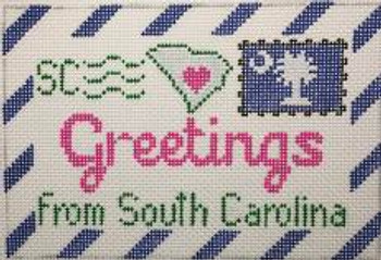 RD 276 South Carolina Mini Letter 18M 3.5"x5.5" Rachel Donley Needlepoint Designs