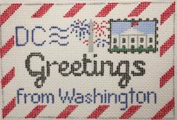 RD 283 Washington DC Mini Letter 18M 3.5"x5.5"  Rachel Donley Needlepoint Designs