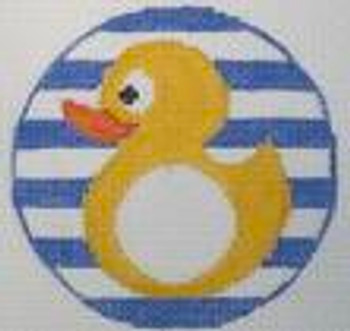 RD 178 Rubber Duck Monogram Round 18M Rachel Donley Needlepoint Designs