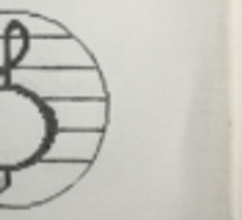RD 197 Music Note Monogram Round18 Mesh Rachel Donley Needlepoint Designs