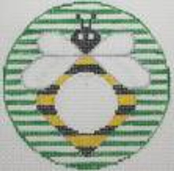 RD 180 Bee Monogram Round 18 Mesh Rachel Donley Needlepoint Designs