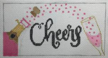 RD 212 P Cheers Champagne Pink 3"x6" 18 Mesh Rachel Donley Needlepoint Designs