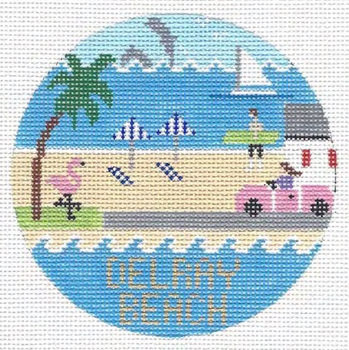 Delray Beach Florida 4.25 x 4.25 18 Mesh Doolittle Stitchery   R335