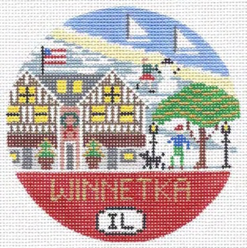 Winnetka, IL 4.25 x 4.25 18 Mesh Doolittle Stitchery R340