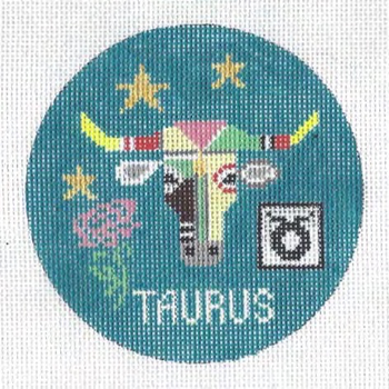 Zodiac Taurus 3.75 x 3.75 18 Mesh Doolittle Stitchery RZ101