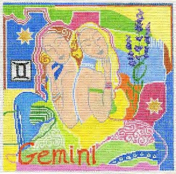 Zodiac Gemini 11 x 11 13 Mesh Doolittle Stitchery Z106