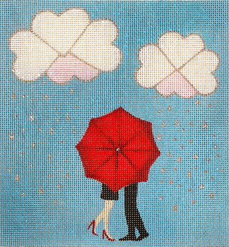 Marital Bliss MB12 Love Rain Clouds  6.5 x 7 18 Mesh Oasis Needlepoint