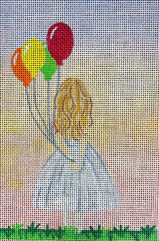 Youngster Y6 Balloon Girl 4.5x6.5 18 Mesh Oasis Needlepoint