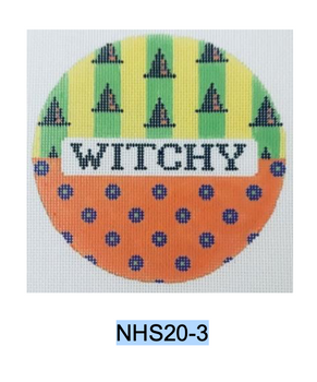 Halloween Series:  NHS20-3  WITCHY 4.75 ” round 18 Mesh Kangaroo Paw Designs