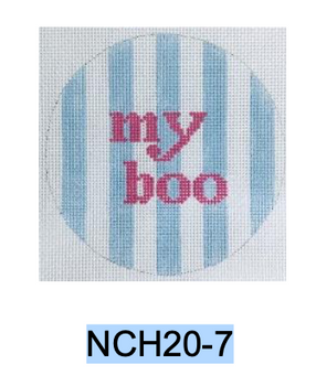 Valentine Series:  NCH20-7 My Boo 4” conversation round with sweet/tart saying 18 Mesh Kangaroo Paw Designs