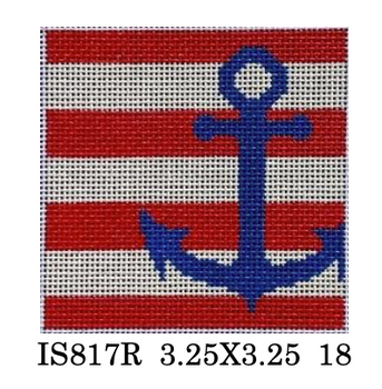 IS817R Anchor Stencil/Red Insert 3x3 18 mesh Two Sisters Designs