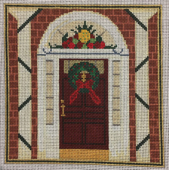 JP323 CHRISTMAS DOORWAY 6′′ x 6′′ 18 Mesh Julie Paukert Designs