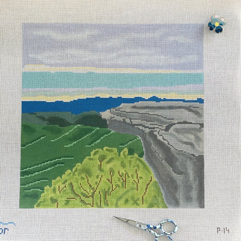 P14 AT Overlook (Appalachian Trail) 12" x 12" 13 Mesh Blue Ridge Stitchery