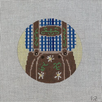 R2 Lederhosen 4.25" round 18 Mesh Blue Ridge Stitchery