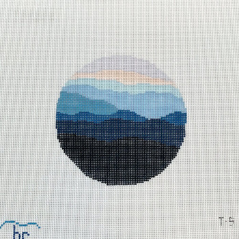 T5 Sunset Ridge 4.25" round 18 Mesh Blue Ridge Stitchery