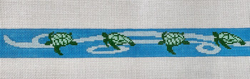 B10 Belt - Sea Turtles 34" x 1.25" Belt 18 Mesh Blue Ridge Stitchery