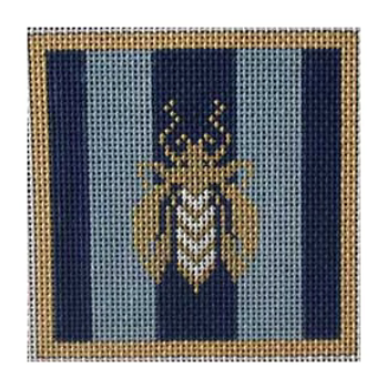 T-0126U Bees Coaster Blue 4.5x4.5 13 Mesh Associated Talents 