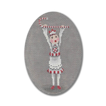 KMH-XO 09 Candy Cane Polar Girl 3.5x5 18 Mesh Karen & Mary Hammerschmidt