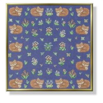 CRS145-13	Mille Fox Flower Garden 14 x 14 13 Mesh DESIGNS BY CATHERINE REURS Quail Run Designs