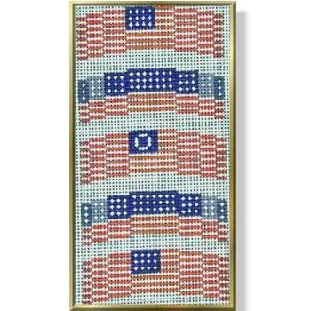 CRS142-13	American Flag EGC front only 13 Mesh DESIGNS BY CATHERINE REURS Quail Run Designs