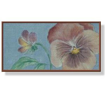 CM205 Pansy EGC 6.5 x 3.25 18 Mesh DESIGNS BY CHARLOTTE McDONNELL Quail Run Designs