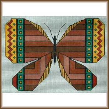 HP1005 Southwest Butterfly 10 x 7.5	18 Mesh  DESIGNS BY JULIE SACKET Quail Run Designs