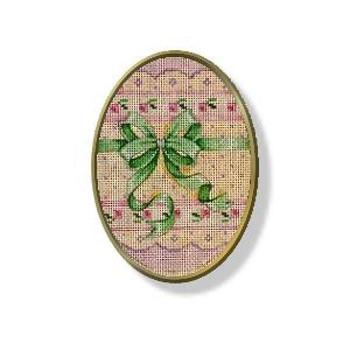 CD113	Egg - Green Bow	5"	18 Mesh With Stitch Guide DESIGNS BY CAROL DUPREE Quail Run Designs