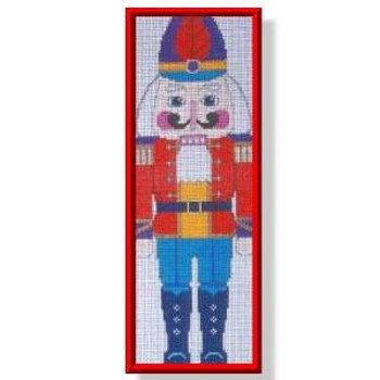 CD166	Nutcracker-red w/ blue pant  10" 18 Mesh DESIGNS BY CAROL DUPREE Quail Run Designs