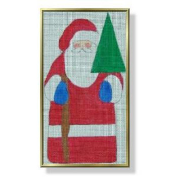 CM404 Santa with Star Tree 4 x 8 18 Mesh includes stitch guide CHARLOTTE McDONNELL Quail Run Designs