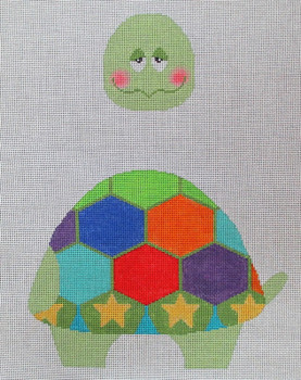 846	Hot Wheels Turtle - boy 8"h	18 Mesh Tapestry Fair Canvas Only Shown Finished
