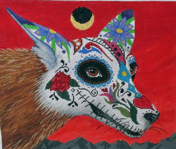 TC-13 Calaca Coyote 11x9 18 Mesh Tapestry Fair 