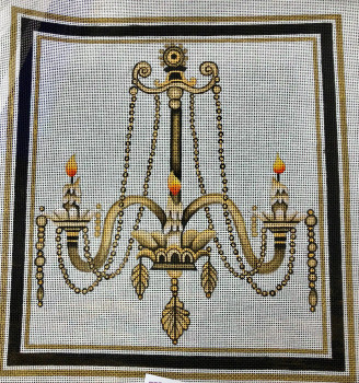 JJ480W Chandelier White Background 13 x 14 13 Mesh Janice Gaynor Gone Stitching 