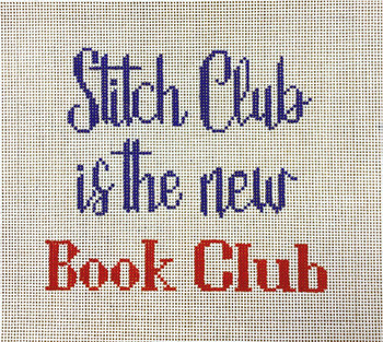 APLS20 Stitch Club is the new book club 18 mesh 6 x 5.5  A Poore Girl Paints