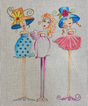 RC012 Three ladies, Too 18 mesh 8.5 x 11  Ruthie Carlson