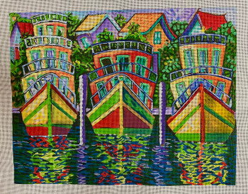 DS001 Party boats Marina Harbor8 mesh 15.75x12 Don Sawyer